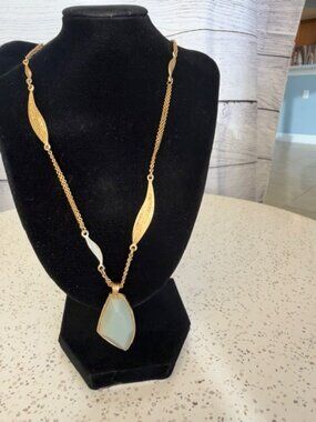 Chloe + Isabel Gold Tone Aqua Pendant Long Necklace